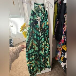 Rachel Zoe Green and Black Patterned Dress